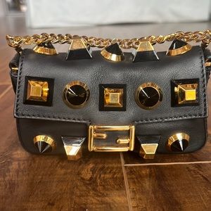 BARELY USED FENDI NANO WALLET PURSE WITH SHOULDER STRAP